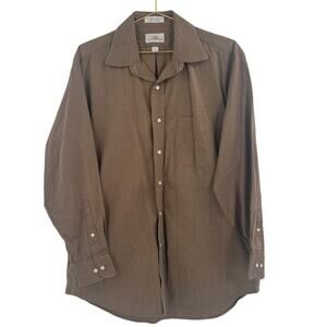 Louis Roth Men's Brown Casual Button-Down Shirt 16 32/33